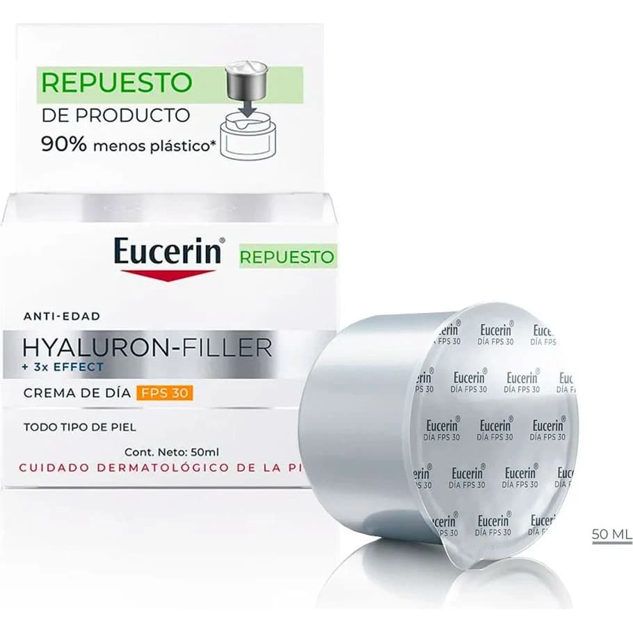 Crema Facial Eucerin Hyaluron-Filler Día FPS 30 Refill