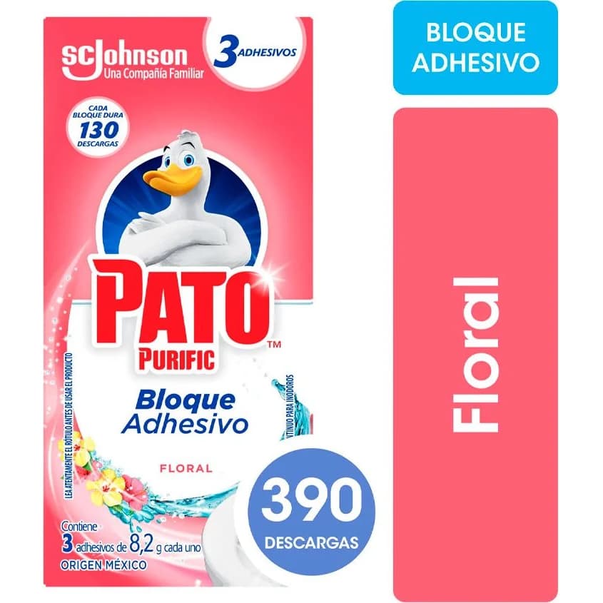 Pato Bloq Adhesivo para Inodoro Flor x3