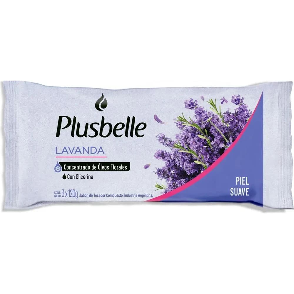 Jabón Plusbelle Lavanda Pack x3 120 g