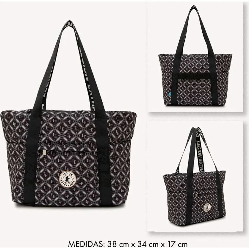 Bolso Tote Shopper Legion Extranjera Damero Negro/Gris
