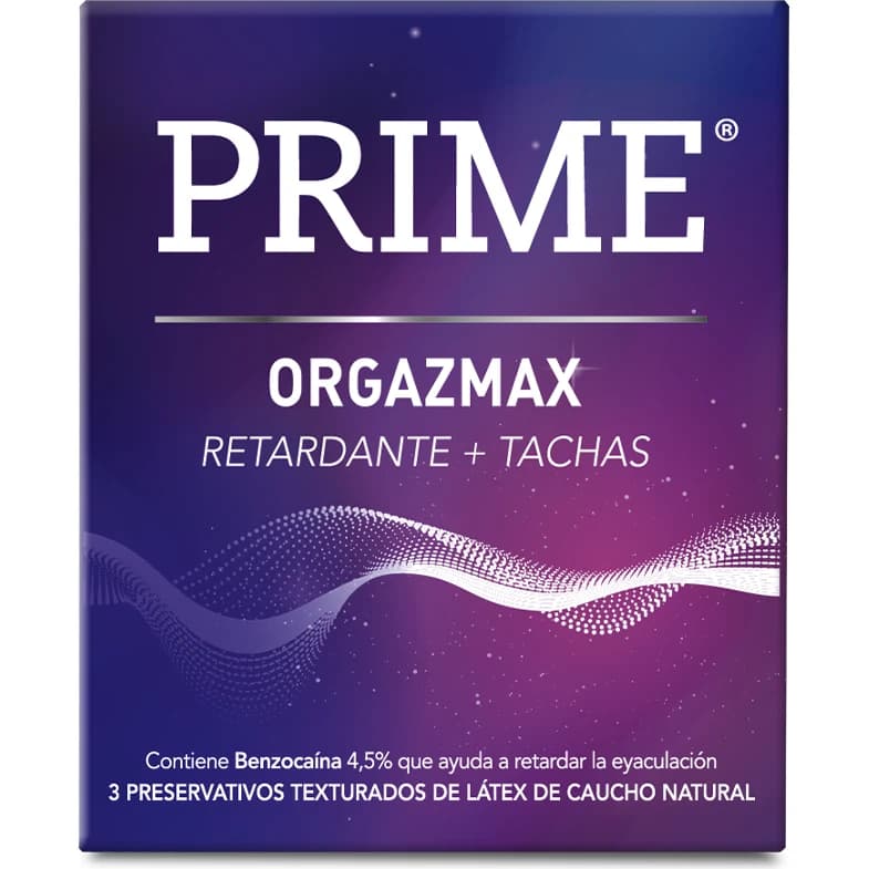 Preservativos Prime OrgazMax con Textura y Efecto Retardante x 3