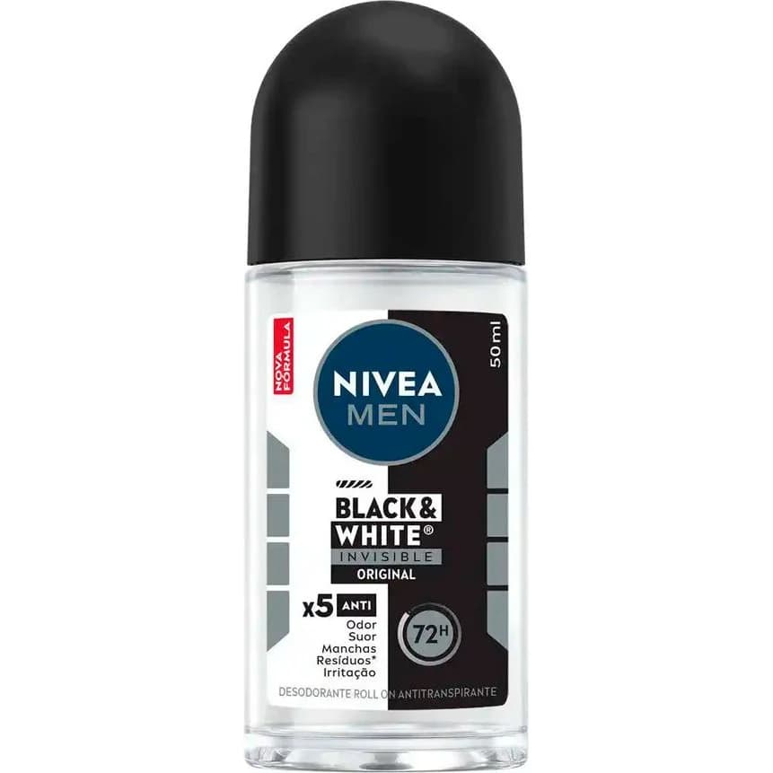 Desodorante Roll-On Nivea Men Invisible Black & White 50 ml