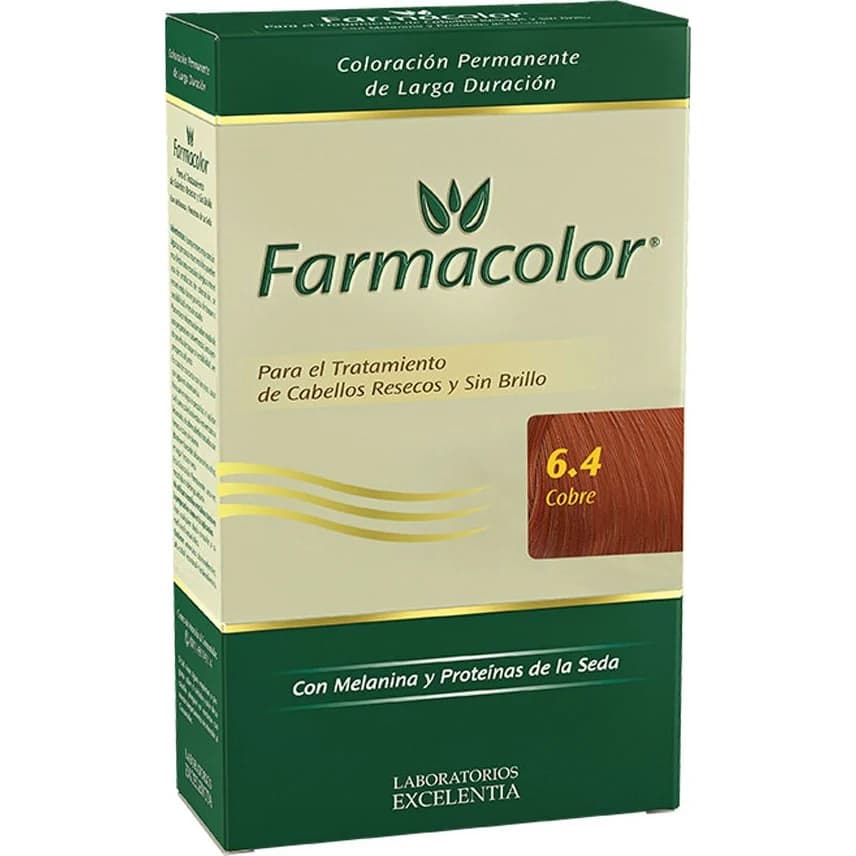 Kit de Coloración Capilar Farmacolor Tono 6.4 Cobre