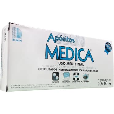 Apósitos Estériles Medica 10 x 10 cm x 8 Unidades
