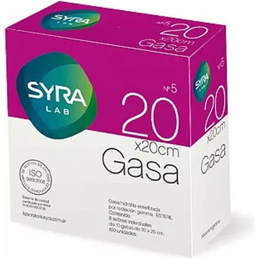 Gasa Estéril Syra N°5 20x20 cm