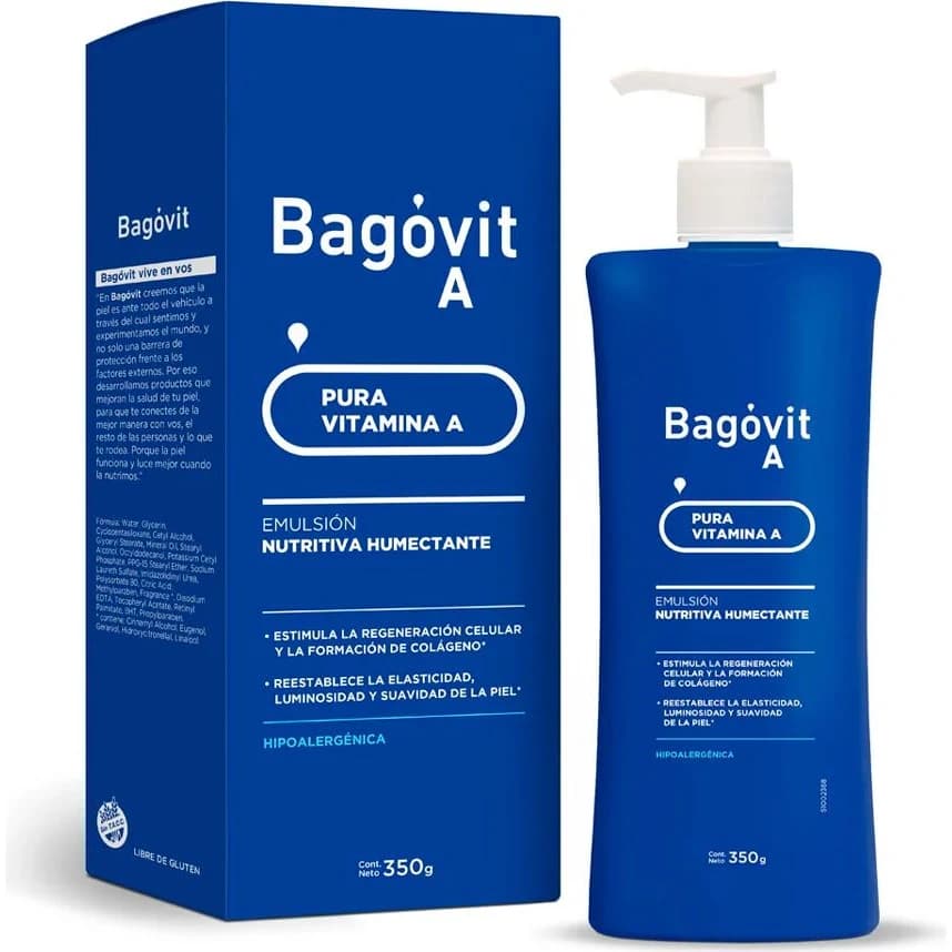 Emulsión Hidratante Bagóvit A 350 g con Dosificador