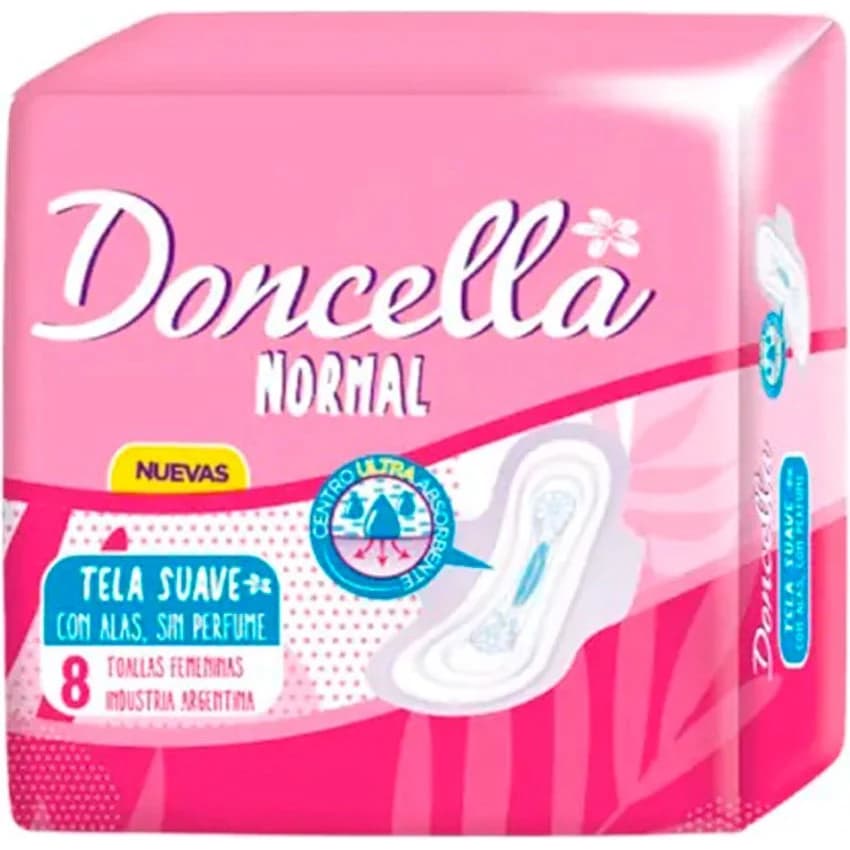 Toallas Femeninas Doncella Extra Suaves con Alas x8