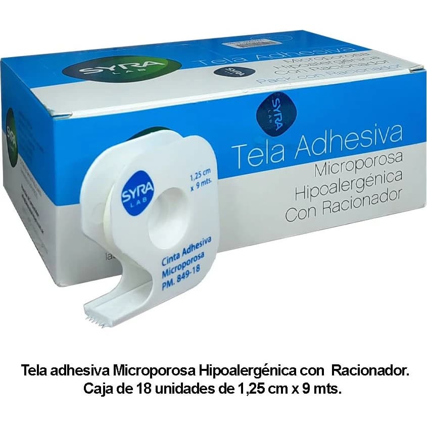 Tela Adhesiva Microporosa Syra 1,25 cm x 9 m