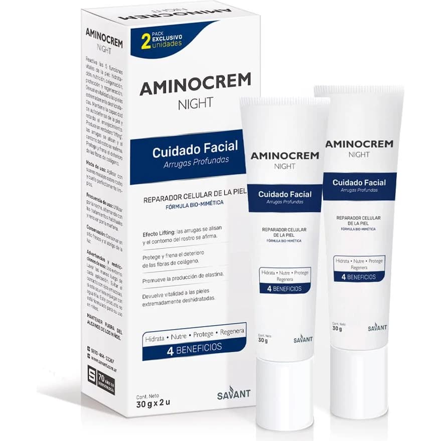 Emulsión Antiarrugas Aminocrem Night 30 g (Pack 2x1)