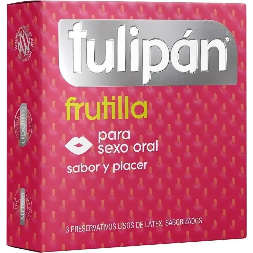 Preservativos Tulipán Frutilla x 3