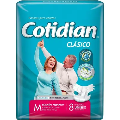 Pañales para Adultos Cotidian Classic Talle Medio x8