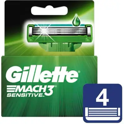 Repuestos para Máquina de Afeitar Gillette Mach3 Sensitive x 4