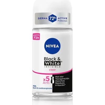 Desodorante Roll-On Nivea Invisible Black & White Clear 50 ml
