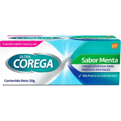 Crema Adhesiva para Prótesis Dental Ultra Corega Menta 20 g