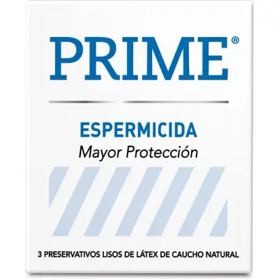 Preservativos Prime Blanco con Espermicida x 3
