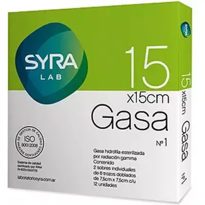 Gasa Estéril Syra N°1 15x15 cm
