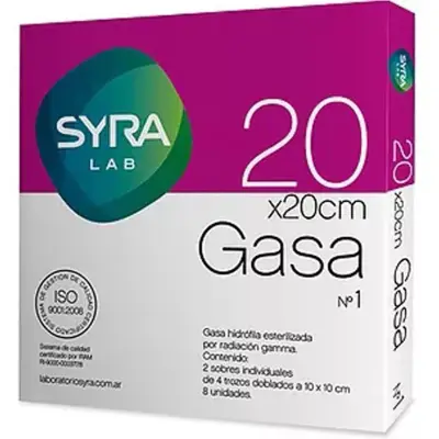 Gasa Estéril Syra N°1 20x20 cm