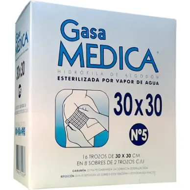 Gasa Médica en Sobre N°5 30x30 cm