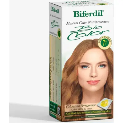 Tintura Capilar Biferdil Biocolor Tono 7.7 Rubio Chocolate