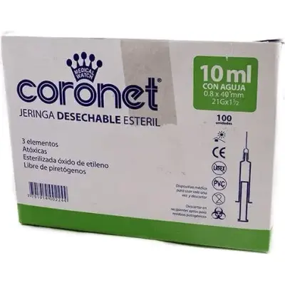 Jeringa Descartable Coronet 10 cc