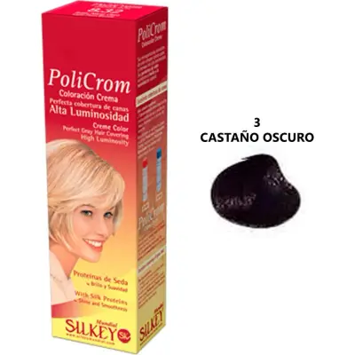 Tintura Capilar Silkey Policrom Pomo Tono 3 Castaño Oscuro 47 g