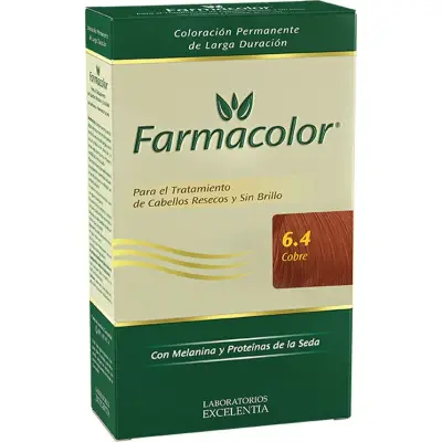 Kit de Coloración Capilar Farmacolor Tono 6.4 Cobre
