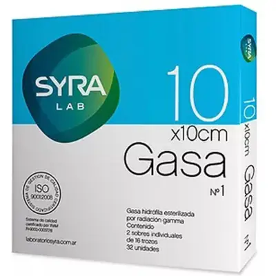 Gasa Estéril Syra N°1 10x10 cm