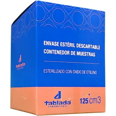 Recipiente Estéril con Caja Tablada x 125 ml