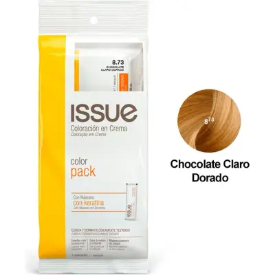 Tintura Capilar Issue ColorPack + Keratina Tono 08.73 Chocolate Claro Dorado
