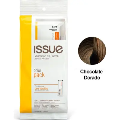 Tintura Capilar Issue Colorpack + Keratina Tono 06.73 Chocolate Dorado