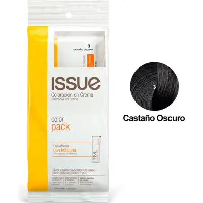 Tintura Capilar Issue Colorpack + Keratina Tono 03 Castaño Oscuro