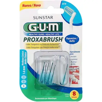 Cepillos Interdentales GUM 614 Fino Cónico x8
