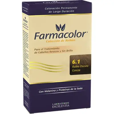 Tintura Capilar Farmacolor Kit Tono 6.1 Rubio Oscuro Ceniza