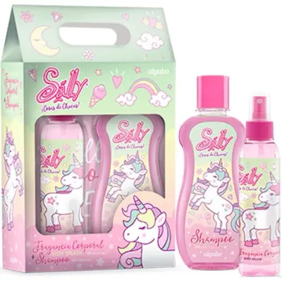 Set Infantil Algabo Sally Unicornio Valija: Body Splash 125 ml + Shampoo 200 ml