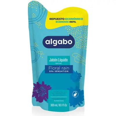 Jabón Líquido Algabo Floral Rain Repuesto 300 ml