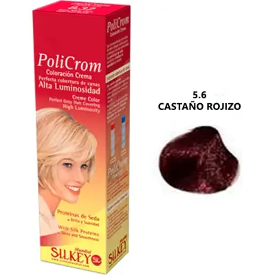 Tintura Capilar Silkey Policrom Tono 5.6 Castaño Rojizo 47 g