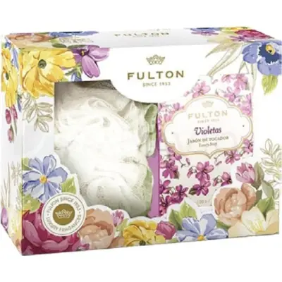 Estuche Fulton Violetas (Jabón + Esponja)