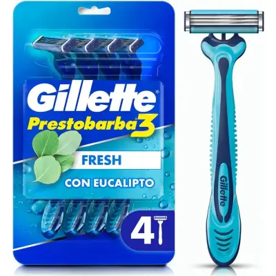 Máquina de Afeitar Gillette Prestobarba 3 Ice 3 Hojas x4