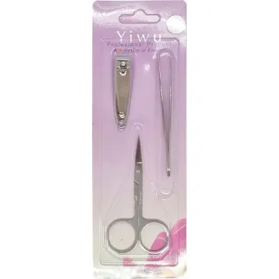 Set de Manicuría con Tijera, Cortauñas y Pinza