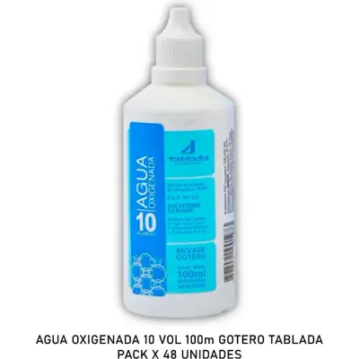 Agua Oxigenada Tablada 10 Volúmenes 100 ml con Gotero (Pack x 48)