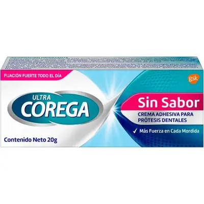 Crema Adhesiva para Prótesis Dental Ultra Corega Sin Sabor 20 g