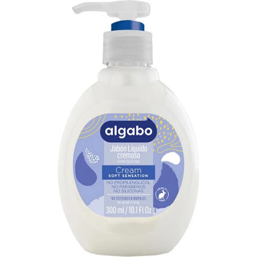 Jabón Líquido Cremoso Algabo Botella con Válvula 300 ml