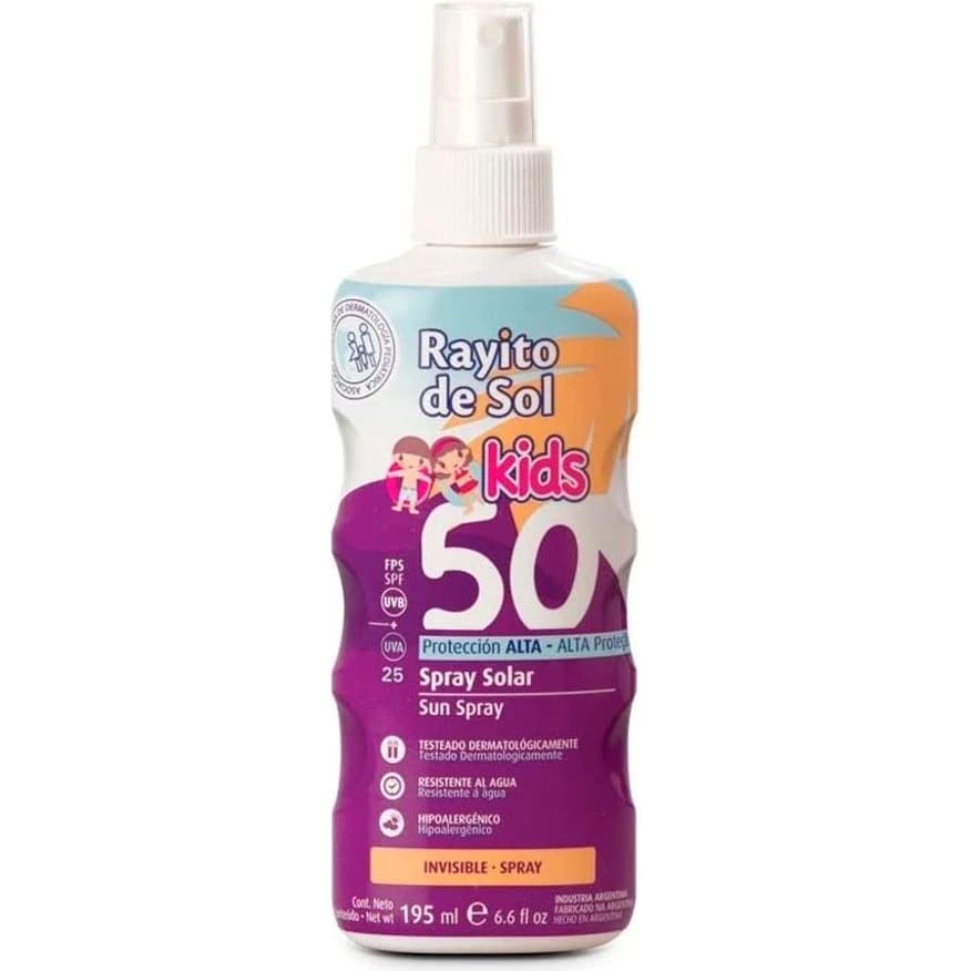 Protector Solar Rayito de Sol Kids Spray Invisible FPS 50 195 ml