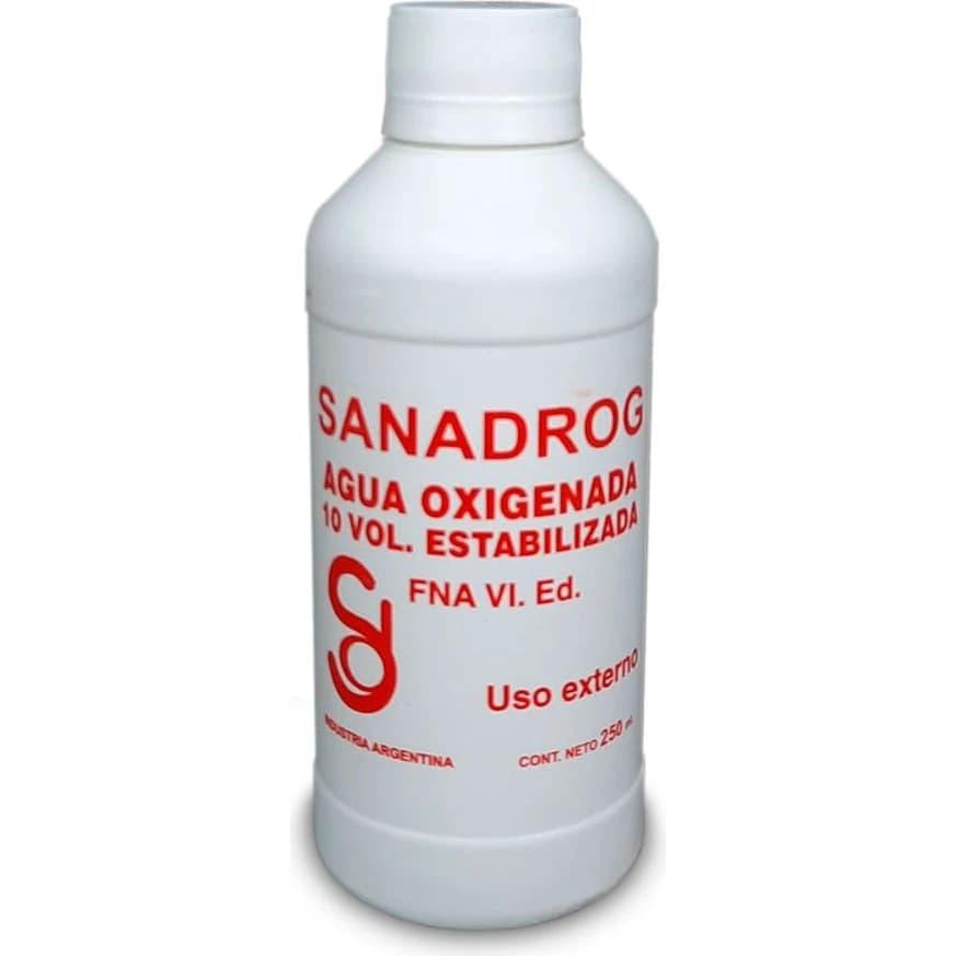 Agua Oxigenada Antiséptica Sanadrog 10 Volúmenes 250 ml