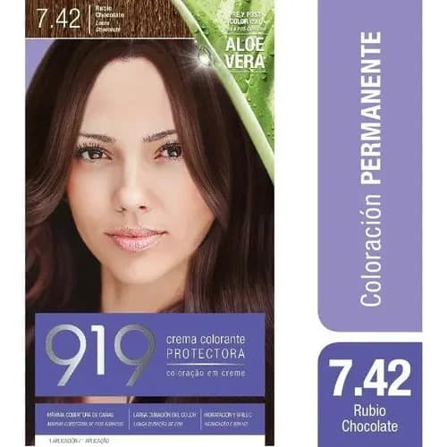919 Kit de Tintura Capilar Tono 7.42 Rubio Chocolate