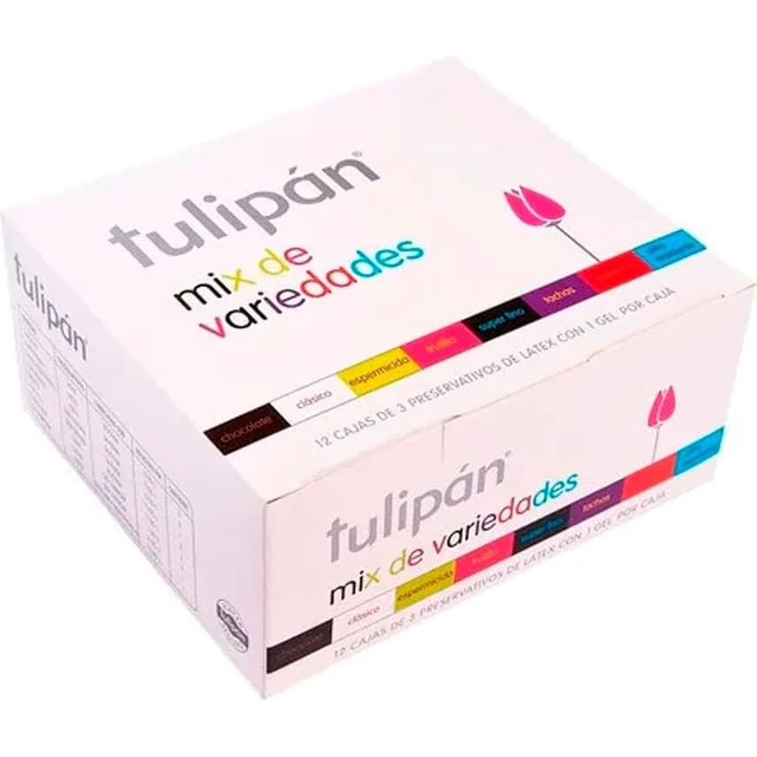 Preservativos Tulipán Mix Variedades 12 Cajas x 3 Unidades
