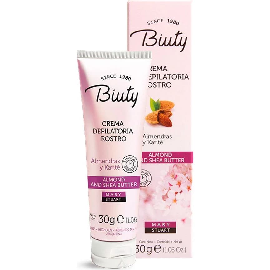 Crema Depilatoria Facial Biuty con Almendras y Karité 30 g