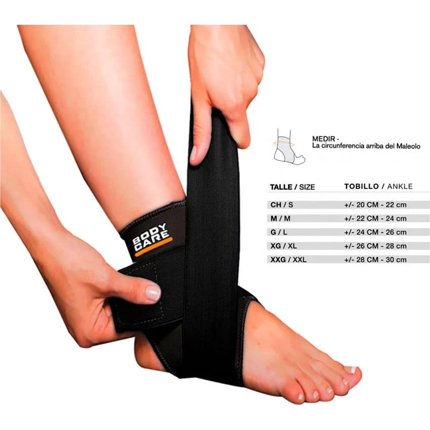 Tobillera con Ajuste Body Care Negra Talle 5