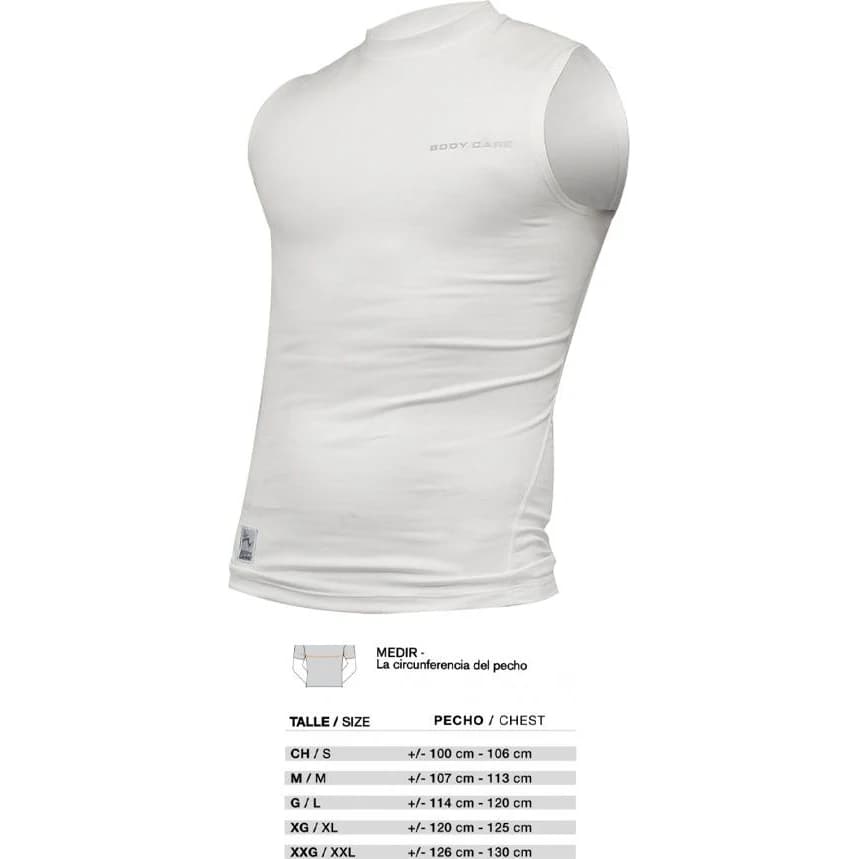 Camiseta Body Care sin Mangas Blanca Talle 2