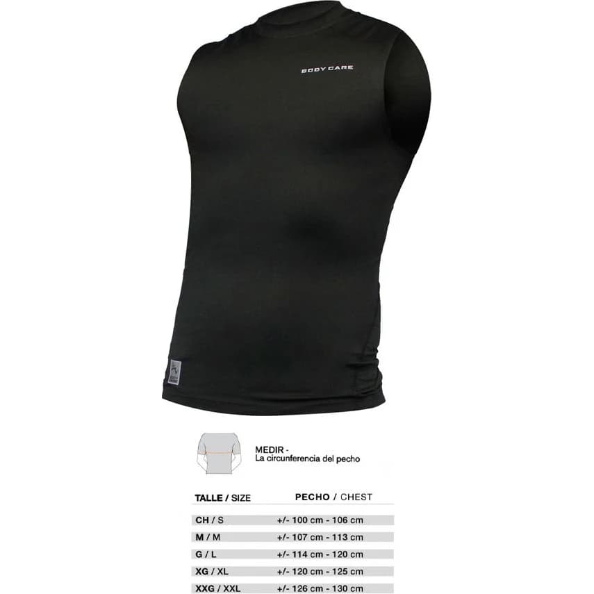 Remera Sin Mangas Térmica Body Care Negra Talle 2